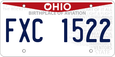 OH license plate FXC1522