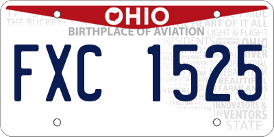 OH license plate FXC1525