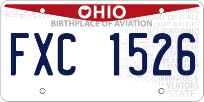 OH license plate FXC1526