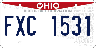 OH license plate FXC1531