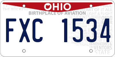 OH license plate FXC1534