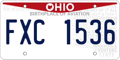 OH license plate FXC1536