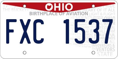 OH license plate FXC1537