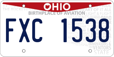 OH license plate FXC1538
