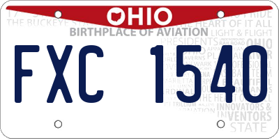 OH license plate FXC1540
