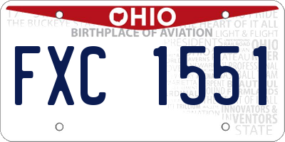 OH license plate FXC1551