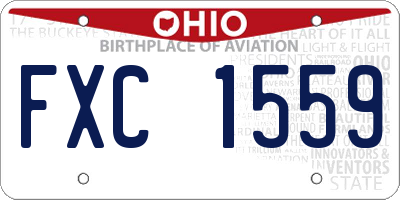 OH license plate FXC1559
