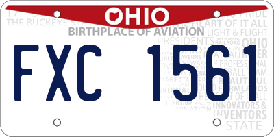 OH license plate FXC1561