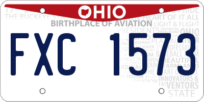 OH license plate FXC1573