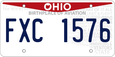 OH license plate FXC1576