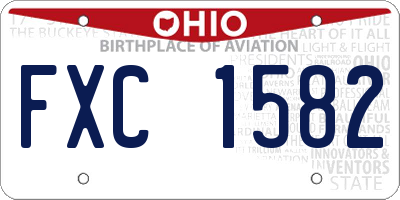 OH license plate FXC1582