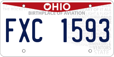 OH license plate FXC1593