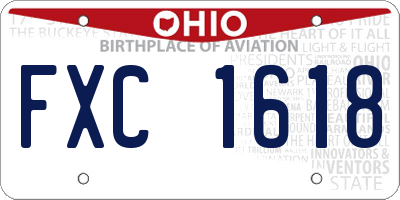 OH license plate FXC1618