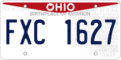 OH license plate FXC1627