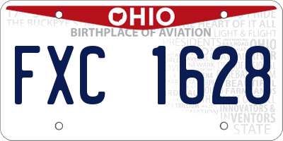OH license plate FXC1628