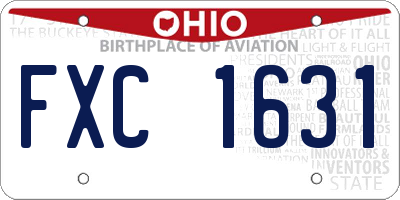OH license plate FXC1631