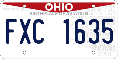 OH license plate FXC1635