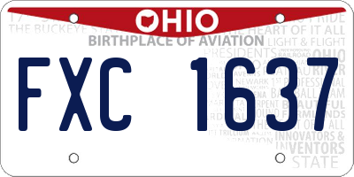 OH license plate FXC1637