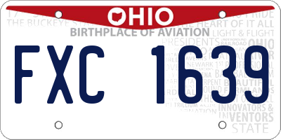 OH license plate FXC1639