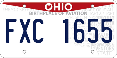 OH license plate FXC1655