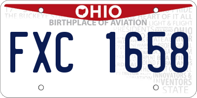 OH license plate FXC1658