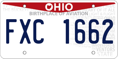 OH license plate FXC1662