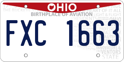 OH license plate FXC1663
