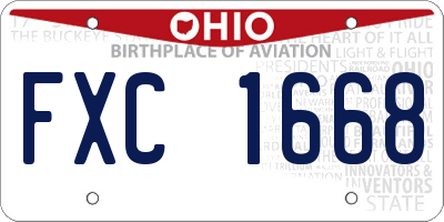 OH license plate FXC1668