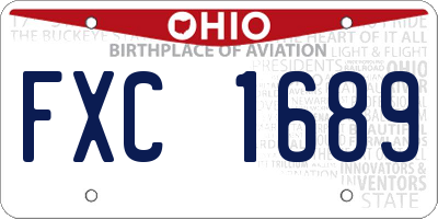 OH license plate FXC1689