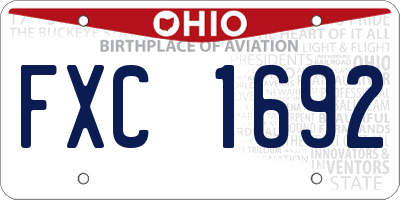 OH license plate FXC1692