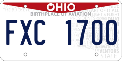 OH license plate FXC1700