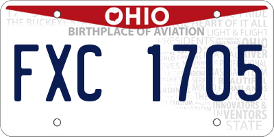 OH license plate FXC1705