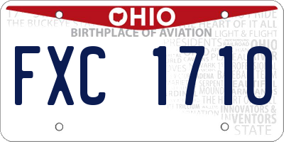 OH license plate FXC1710