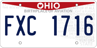 OH license plate FXC1716
