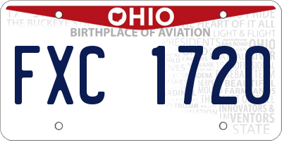 OH license plate FXC1720