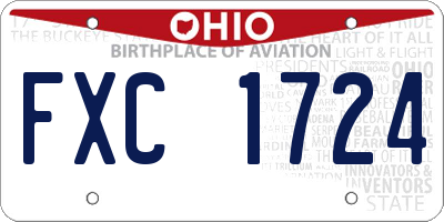 OH license plate FXC1724