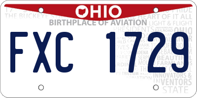 OH license plate FXC1729