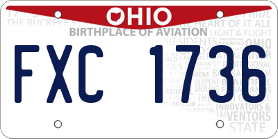 OH license plate FXC1736