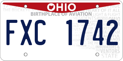 OH license plate FXC1742