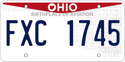 OH license plate FXC1745
