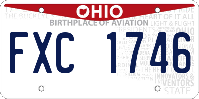 OH license plate FXC1746