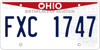 OH license plate FXC1747