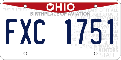 OH license plate FXC1751