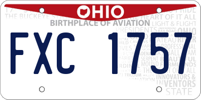 OH license plate FXC1757