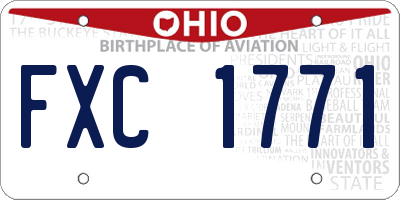 OH license plate FXC1771