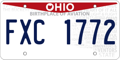OH license plate FXC1772