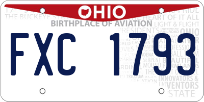 OH license plate FXC1793