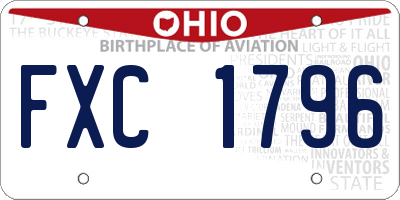 OH license plate FXC1796
