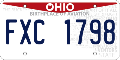 OH license plate FXC1798