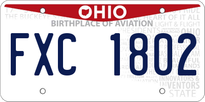 OH license plate FXC1802
